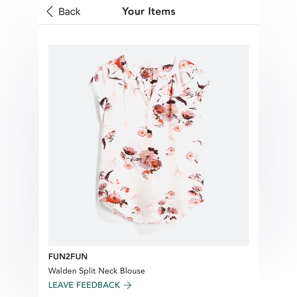 Stitch Fix White Flower Blouse StitchFix Fun2Fun Size Medium